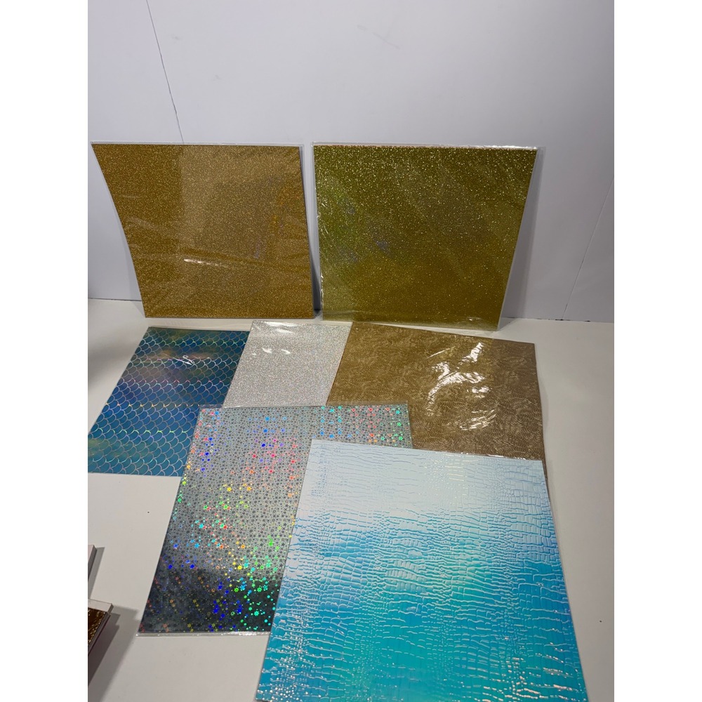 Recollections Signature 12x12 Specialty Paper Lot of 7‎ Holographic Glitter Foil